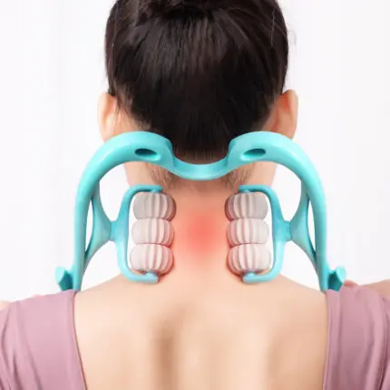 Manual Six-Wheel Neck Massager Roller for Pain Relief Tool