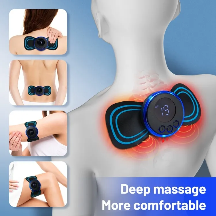 Portable Mini Electric Massager with 5 Pads for Pain Relief - Image 8
