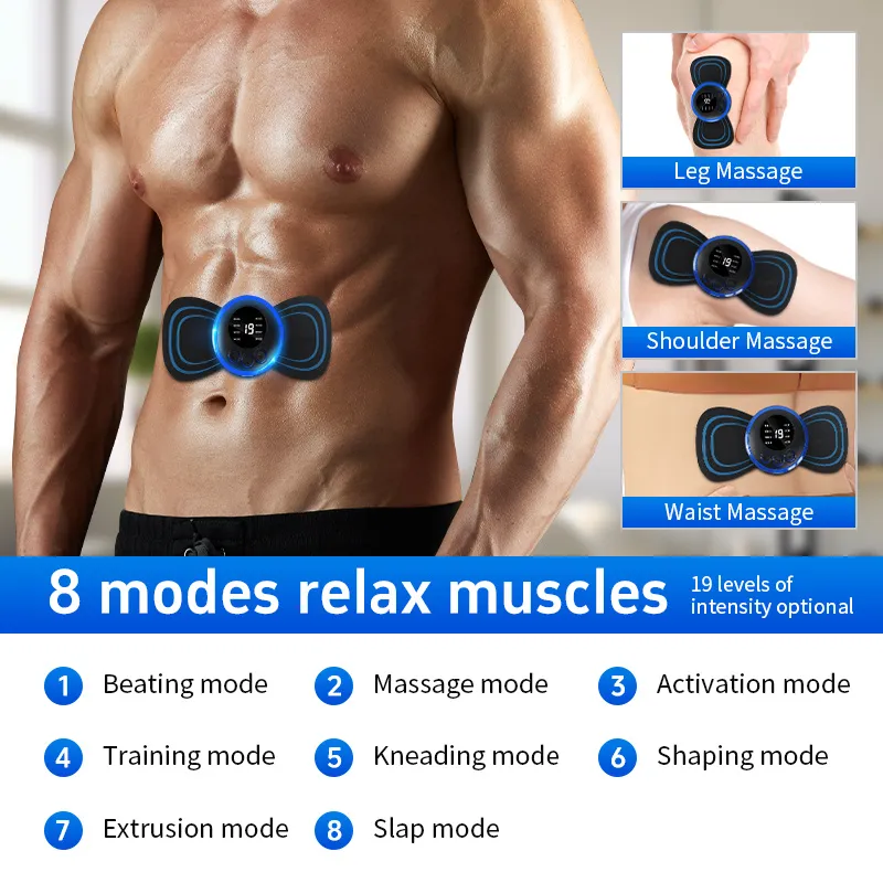 Portable Mini Electric Massager with 5 Pads for Pain Relief - Image 5