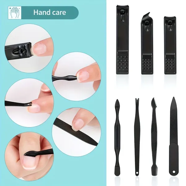 10-Piece Nail Clipper Set with Travel Case & Grooming Kit - Image 3