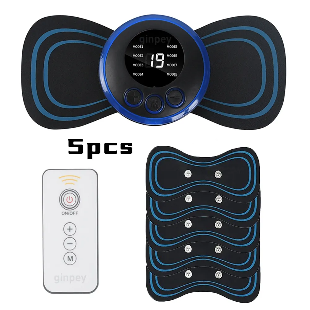 Portable Mini Electric Massager with 5 Pads for Pain Relief - Image 3