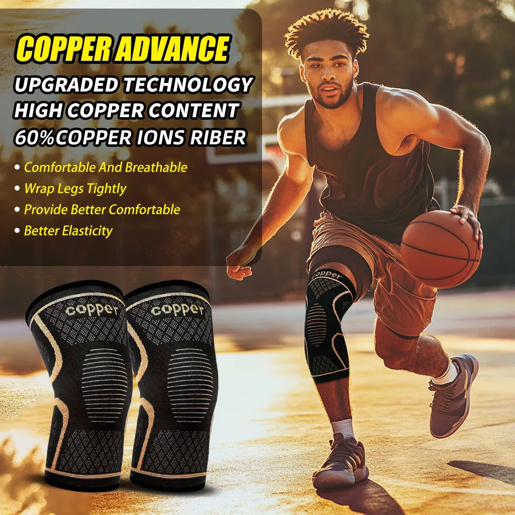 Copper Knee Pads Pair for Men & Women Sports Support - Image 2