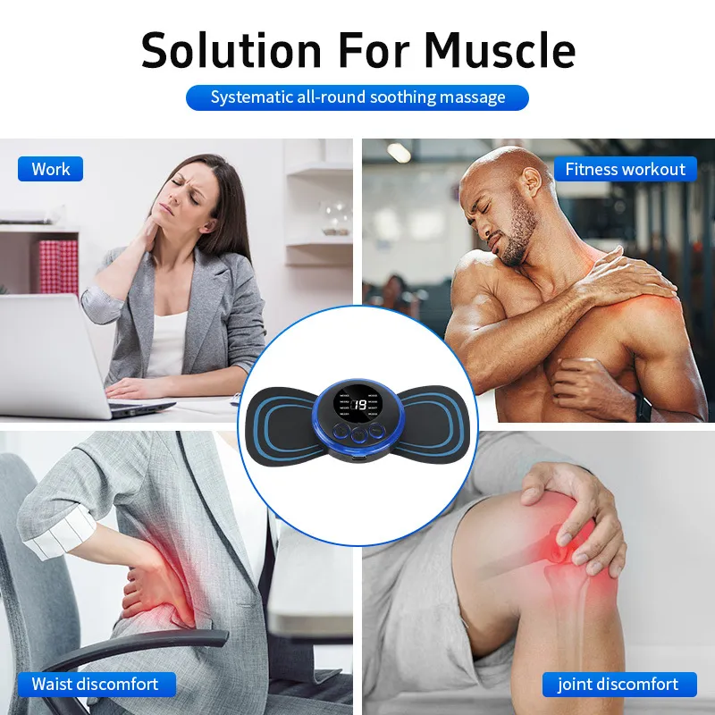 Portable Mini Electric Massager with 5 Pads for Pain Relief - Image 6