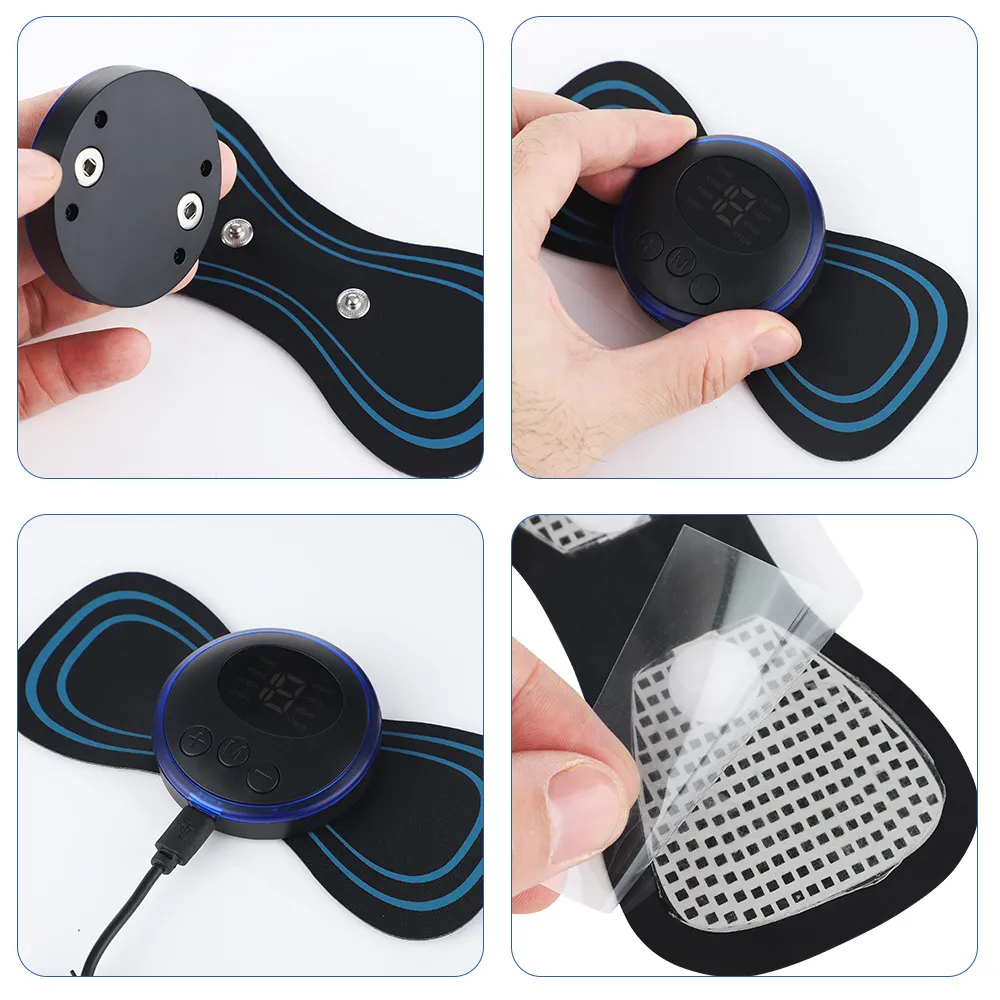 Portable Mini Electric Massager with 5 Pads for Pain Relief - Image 2